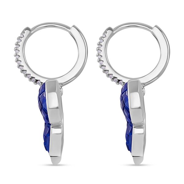 Blaue und weiße Zirkonia Ohrhänger image number 4