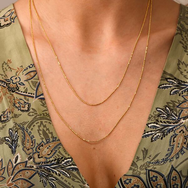 925 Silber vergoldet Kette ca. 150 cm ca. 6,50g image number 2