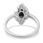 Schwarzer Spinell und Zirkon-Ring, 925 Silber  ca. 1,17 ct image number 4