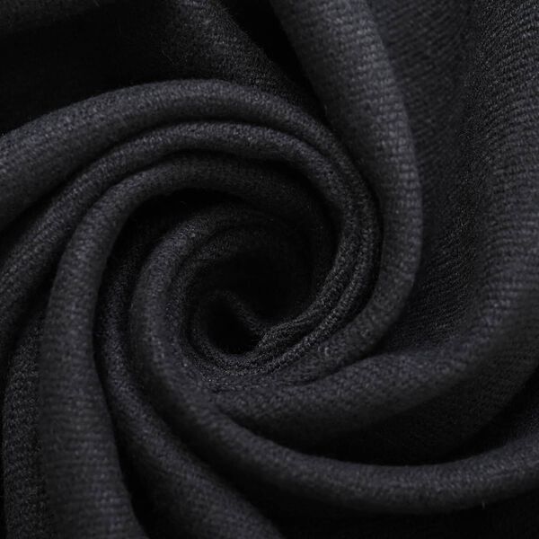 Doppelgewebter Schal mit Fransen, Schwarzgrau image number 5