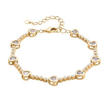 Wei&szlig;er Zirkonia Armband ca. 18.5 cm Nickelfreies Messing Standard