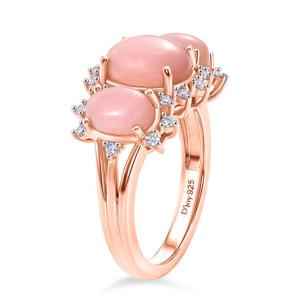 D'Joy AA Rosa Opal und Zirkon Ring - 3,18 ct. image number 6