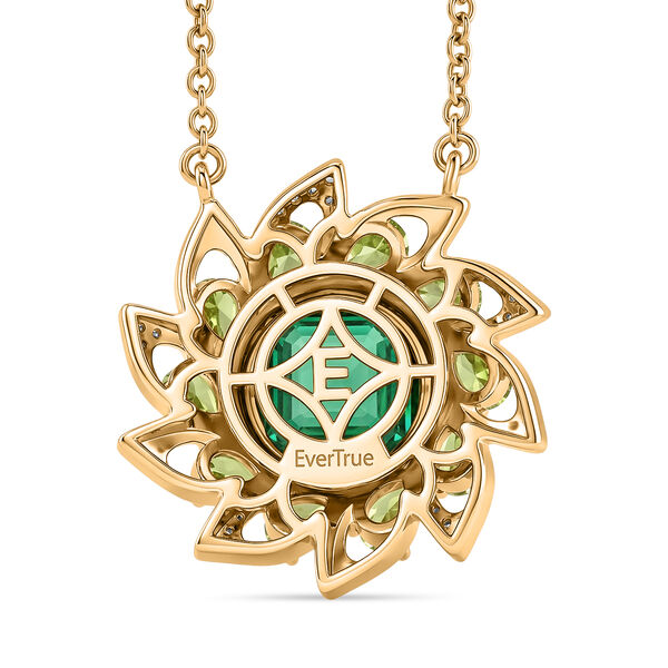 EVER TRUE Pfau Quarz Triplette, Peridot Halskette ca. 50 cm Nickelfreies Messing ca. 6,07 ct. image number 4