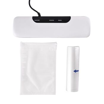 HOMESMART - Vakuumverpackungsmaschine, inkl. 30 Beutel und 6m Rolle, 37,5x18,5x8,5 cm, wei&szlig;
