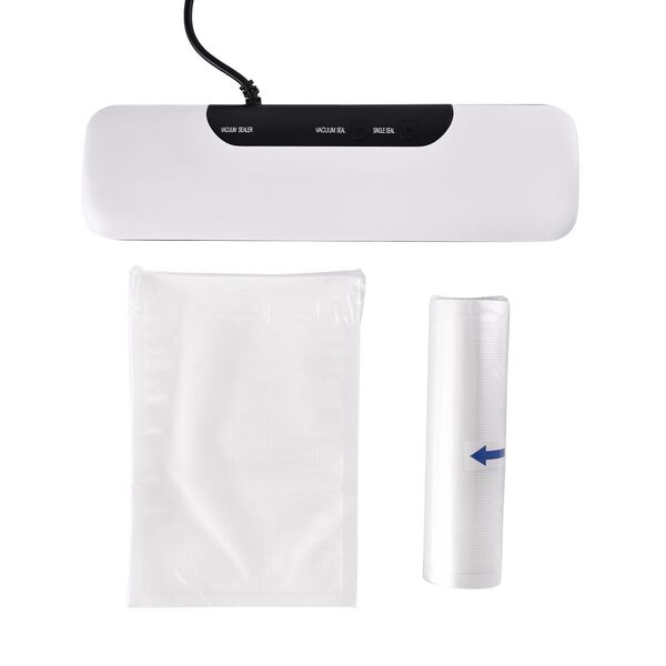 HOMESMART - Vakuumverpackungsmaschine, inkl. 30 Beutel und 6m Rolle, 37,5x18,5x8,5 cm, weiß image number 0