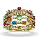 CLARTE Baroque - AA Mehrfarbiger Saphir Ring, 925 Silber vergoldet (Gr&ouml;&szlig;e 18.00) ca. 2.70 ct