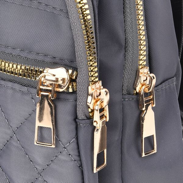 Rucksack mit RFID-Schutz in Steppoptik, 17x7,5x30cm, Grau image number 6