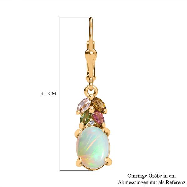 AA natürliche, äthiopische Welo Opal, Zirkon und Multi-Turmalin-Ohrringe - 3,12 ct. image number 7