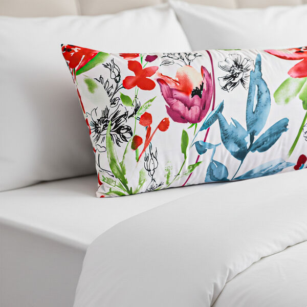 Set of 6 sheet set  75gsm 100% polyester A side: flower print, B side:math color solid color duvet cover: 135*200cm*2pcs pillowcase:40*80cm*2pcs -pillowcase:80*80cm*2pcs  image number 3