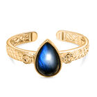 AAA Labradorit Armreif ca. 19 cm Nickelfreies Messing ca. 31.27 ct