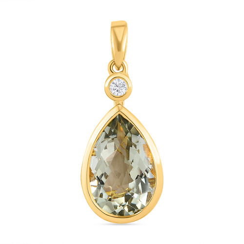 Prasiolith und weißer Zirkon-Anhänger - 5,13 ct. image number 0