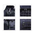 Schultertasche aus 100% echtem Leder mit Kroko-Prägung und abnehmbarem Riemen, Schwarz  image number 5