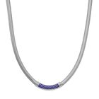 DESIGNER-INSPIRIERT Blaue Kristall Halskette ca. 50 cm + 5 cm extender, Reiner Edelstahl