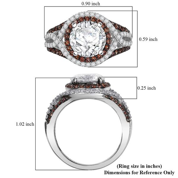 D'Joy 100 Facetten Moissanit, Roter Saphir Ring 925 Silber rhodiniert (Gr&ouml;&szlig;e 19.00) ca. 4.03 ct image number 5