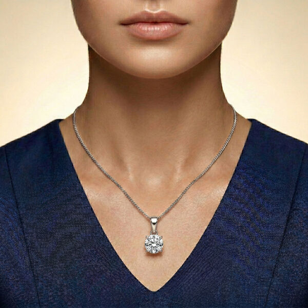 D'Joy 120 Facetten Moissanit Anh&auml;nger 925 Silber platiniert ca. 0.78 ct image number 2