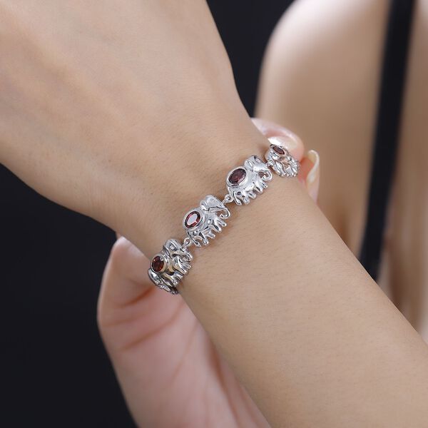 Rotes Granat Armband ca. 16.5 cm Messing ca. 2,66 ct. image number 3