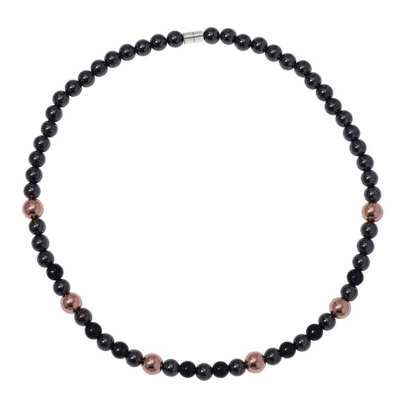 8mm H&auml;matit und Shungit Halskette, 50cm - 292,65 ct. image number 3