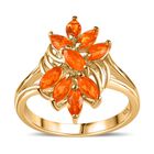 AA Salamanca Feueropal Ring 925 Silber Gelbgold Vermeil (Größe 19.00) ca. 0,83 ct image number 3