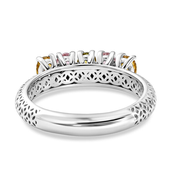 IDAR OBERSTEIN CLOSE OUT - D'Joy AA Mehrfarbig-Turmalin Ring 925 Silber Platiniert (Gr&ouml;&szlig;e 18.00) ca. 0.98 ct image number 5