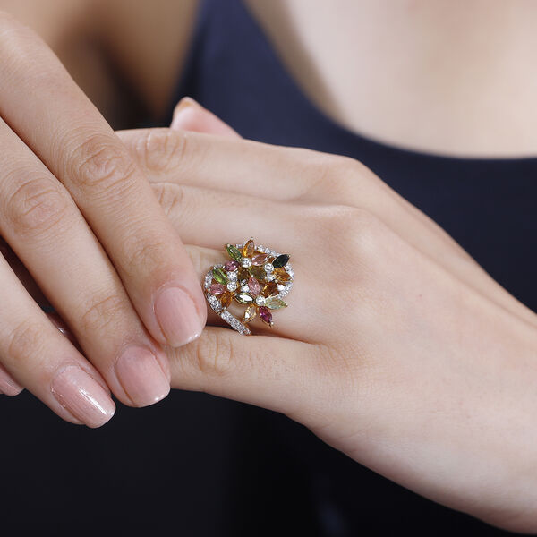 AA Multi-Turmalin und Zirkon Ring - 3,28 ct. image number 3