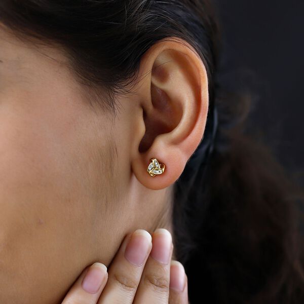 Lustro Stella - Wei&szlig;e Zirkonia Ohrringe, 925 Silber vergoldet ca. 4,68 ct image number 2