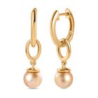 AA Goldene Südsee Perle Ohrringe 925 Silber 750 Gelbgold Vermeil