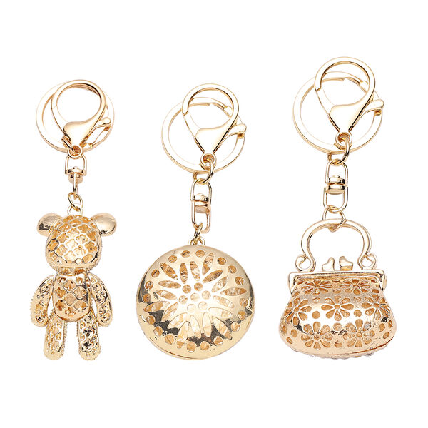 3er-Set, wei&szlig;e Kristall-Schl&uuml;sselanh&auml;nger - 2,10 ct. image number 2