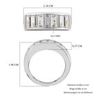 LUSTRO STELLA Hergestellt mit ZIRKONIA Half Eternity Ring 925 Silber Platin-Überzug image number 7