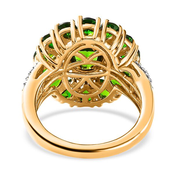 Natürlicher Chromdiopsid-Ring, 925 Silber Gelbgold Vermeil  ca. 4,60 ct image number 7