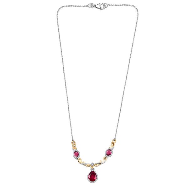 AA Afrikanische Rubin und Zirkon Halskette, 45 cm - 3,34 ct. image number 3