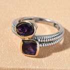 Lusaka Amethyst Bypass Ring 925 Silber Bicolor image number 1
