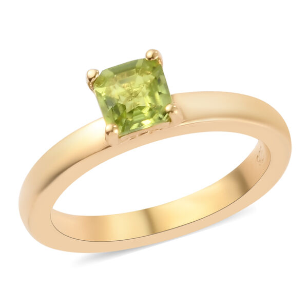 Nat&uuml;rlicher Peridot-Ring, 925 Silber vergoldet  ca. 0,63 ct image number 4