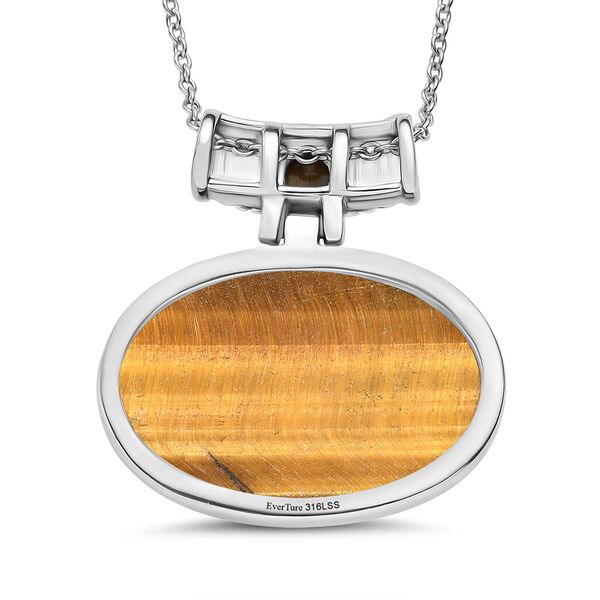 Tigerauge Schmuckset Edelstahl ca. 80.50 ct image number 5