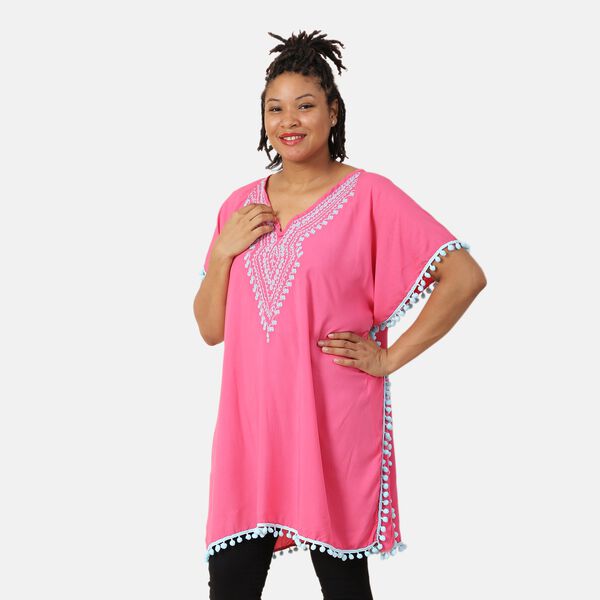 T-Shirt mit Stickerei, Einheitsgr&ouml;&szlig;e, Rosa image number 3