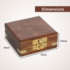 Indian Handycrafts: Handgemachtes Holzbox mit Messing Compass, Gold image number 6
