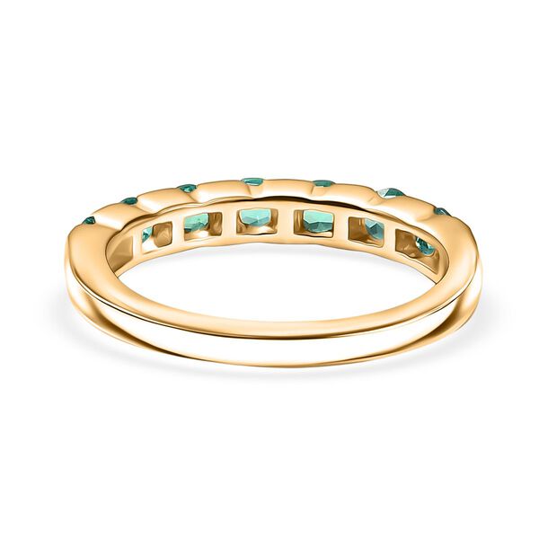 LUXURIANT AAA Labor kolumbianischer Smaragd Ring, 925 Silber 750 Gelbgold Vermeil - 0,83 ct. image number 6