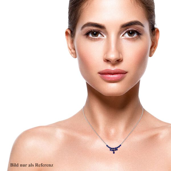 Masoala Saphir (Fissure gef&uuml;llt) Collier, ca. 45 cm, 925 Silber platiniert ca. 26.84 ct image number 1