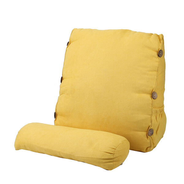 Ergonomisches Kissen aus Samt, Senfgelb image number 2