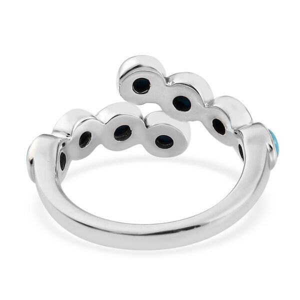 Nat&uuml;rlicher Sleeping Beauty T&uuml;rkis Ring 925 Silber Platin-&Uuml;berzug image number 7