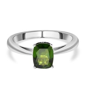 Natürlicher Chromdiopsid und Zirkon-Ring