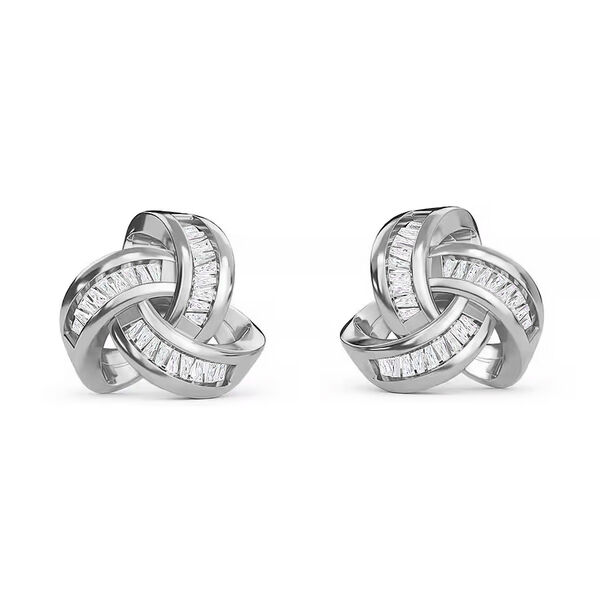 Diamant Knoten Ohrstecker, 925 Silber platiniert, ca. 0.25 ct