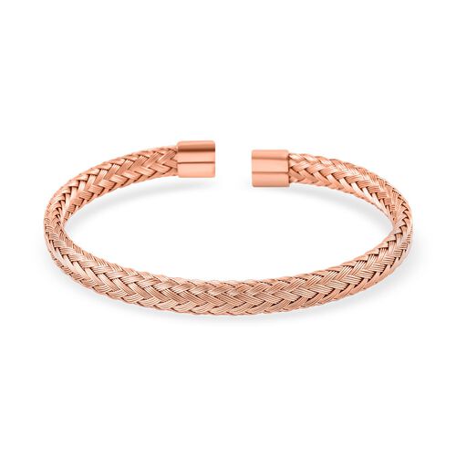 Reiner Edelstahl IP Rosa Plattierung Armreif ca. Flexibles cm ca. 15,00g image number 0