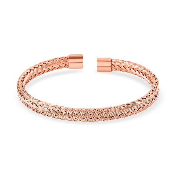 Reiner Edelstahl IP Rosa Plattierung Armreif ca. Flexibles cm ca. 15,00g image number 0