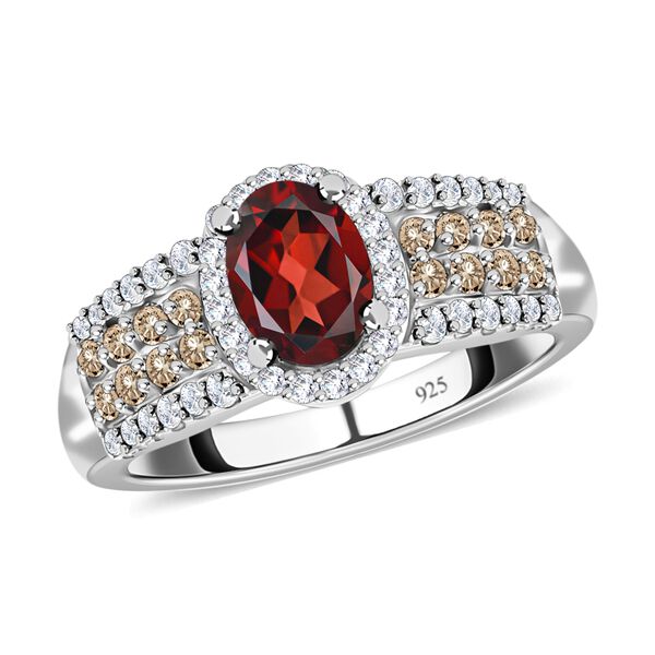 Anthill Granat und brauner und wei&szlig;er Zirkon-Ring- 1,66 ct. image number 4