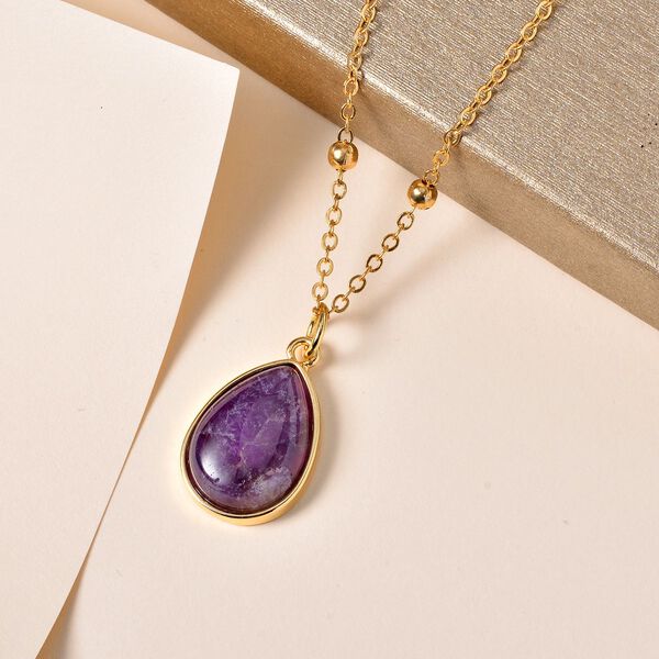 Zweifarbiger Amethyst Anh&auml;nger mit Kette, ca. 15.00 ct image number 2