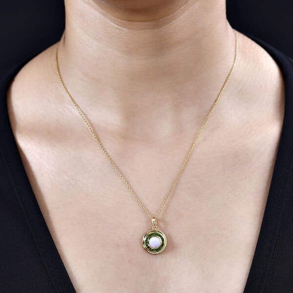 AA Nat&uuml;rlicher, &auml;thiopischer Welo Opal und Chromdiopsid-Anh&auml;nger - 1,34 ct. image number 3