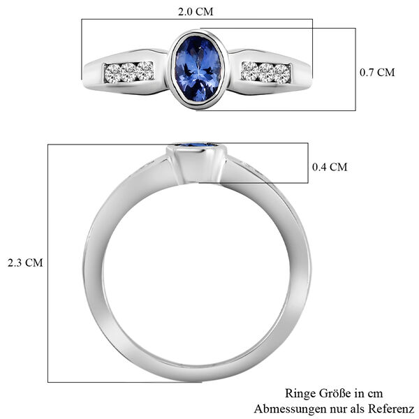 Tansanit und Zirkon Ring - 0,63 ct. image number 7