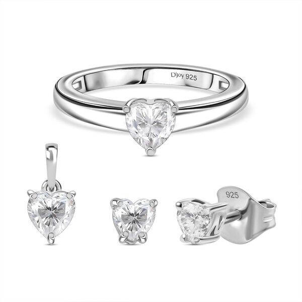 D&rsquo;Joy Moissanit Schmuckset, 925 Silber rhodiniert - 1,46 ct.