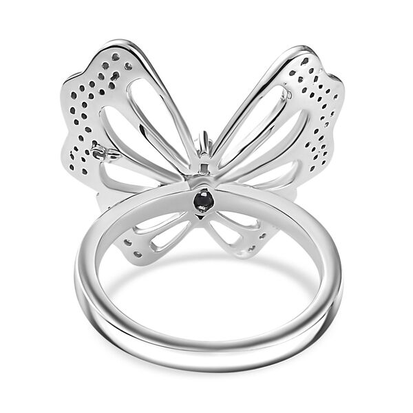 GP Italian Garden Kollektion- Wei&szlig;er Diamant und blauer Saphir-Ring, 925 Silber rhodiniert - 0,51 ct, image number 6