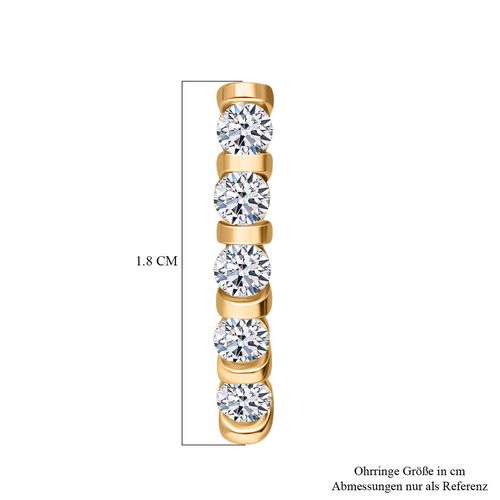 LUXURIANT DIAMOND- SI-GH Labor Diamant Ohrringe, 925 Silber 750 Gelbgold Vermeil - 0,30 ct. image number 4